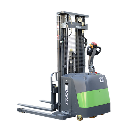 EKKO EB16EAS-189Li LithiumStraddle Stacker 4400 lb Cap., 189" Height, SIDE-SHIFT