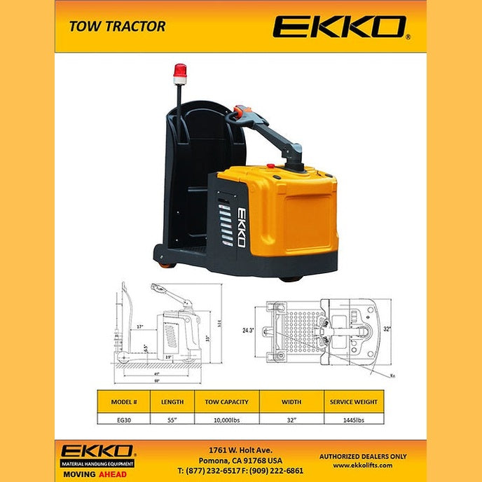 EKKO EG30 Tow Tractor 10,000 lbs Tow Capacity