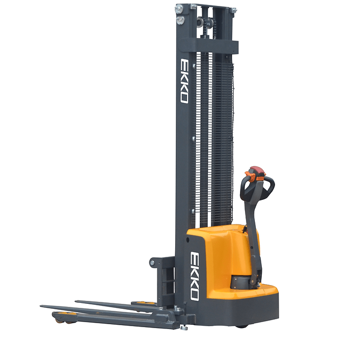 EKKO EB13E-138 Full Powered Straddle Stacker 2800 lb Cap., 138" Height