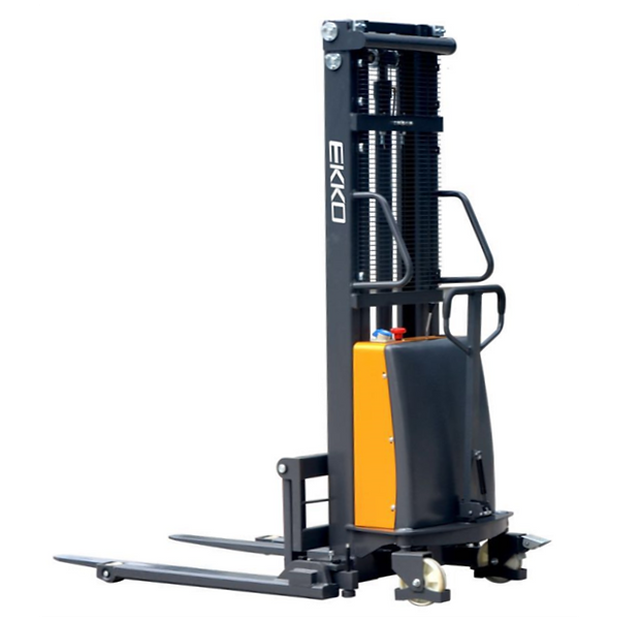 EKKO EA15B Semi-Electric Straddle Stacker 3300lbs. Cap., 119.4" Height