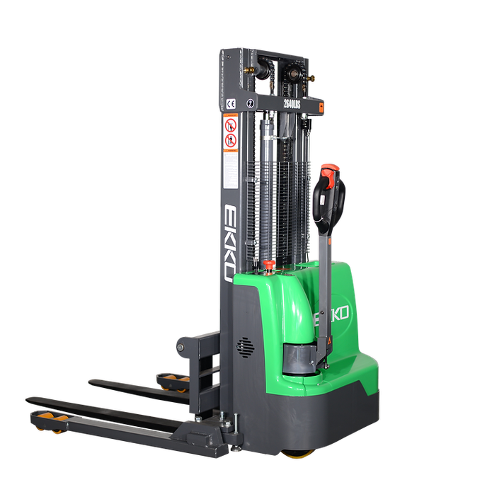 EKKO EB12E-98Li Lithium Iron Phosphate Straddle Stacker 72"Mast, 98" Lift