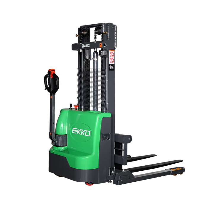 EKKO EB12E-98Li Lithium Iron Phosphate Straddle Stacker 72"Mast, 98" Lift