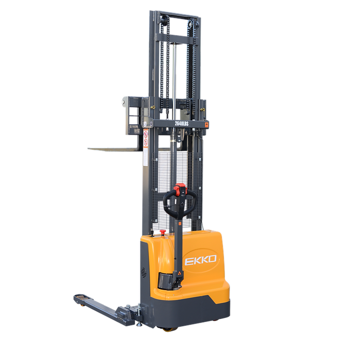EKKO EB12E Full Powered Straddle Stacker 2640lbs. Cap., 119.4" Height