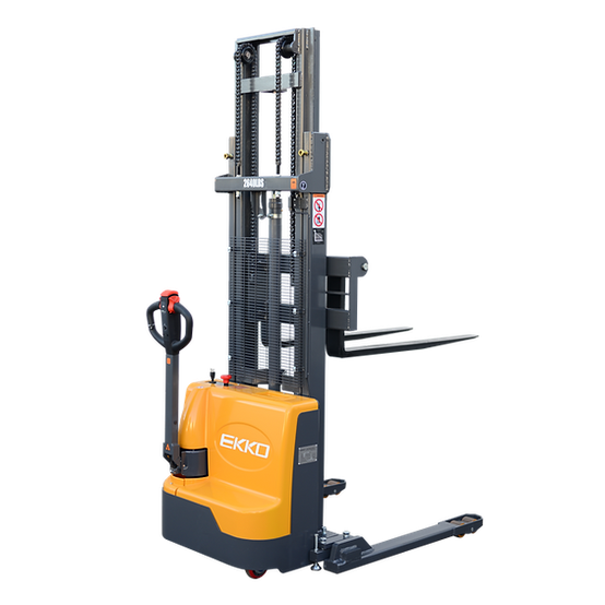 EKKO EB12EA Full Powered Straddle Stacker 3000 lb Cap., 145.67" Height