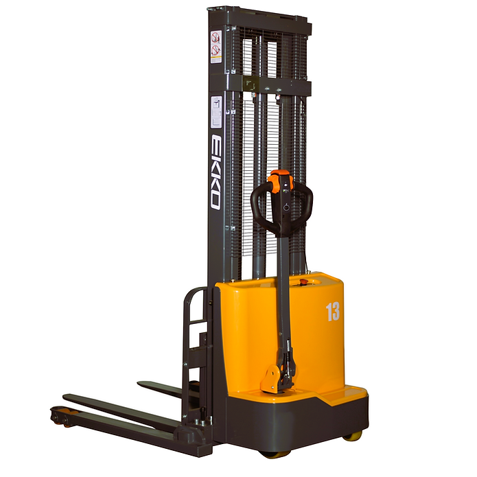 EKKO EB13C-118 Full Powered Straddle Stacker 2800 lb Cap., 118" Height