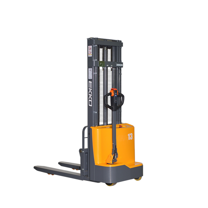 EKKO EB13CD Full Powered Fork Over Stacker 2800 lb Cap., 118" Height