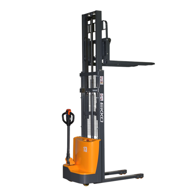 EKKO EB13CD Full Powered Fork Over Stacker 2800 lb Cap., 118" Height