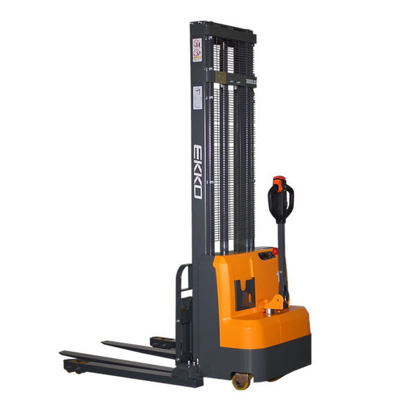 EKKO EB14C-138 Full Powered Straddle Stacker 3000 lb. Cap., 138" Height