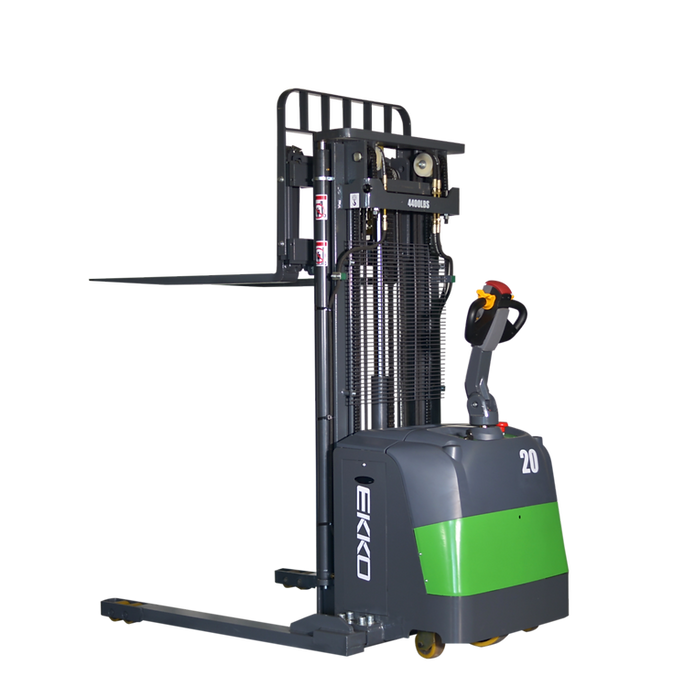 EKKO EB20CS-189Li Lithium Electric Straddle Stacker 4400 lb Cap., 189" Height