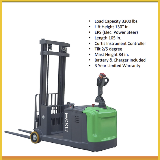 EKKO EK14-130Li Lithium Powered Counterbalanced Walkie Stacker