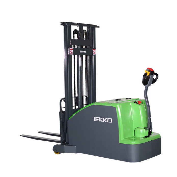 EKKO EK14CS-130Li Lithium Counterbalanced Walkie Stacker, 3,000 lbs Capacity