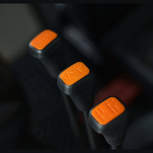 Hydraulic function levers with orange icons on EK16A-216Li operator station