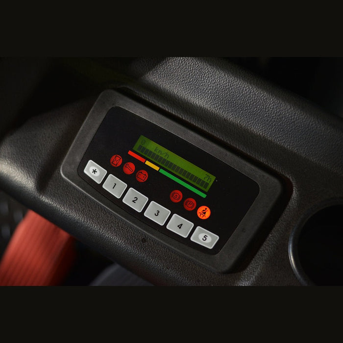 Multifunction instrument panel with battery gauge, speed display, and 1–5 keypad buttons on EK16A-216Li