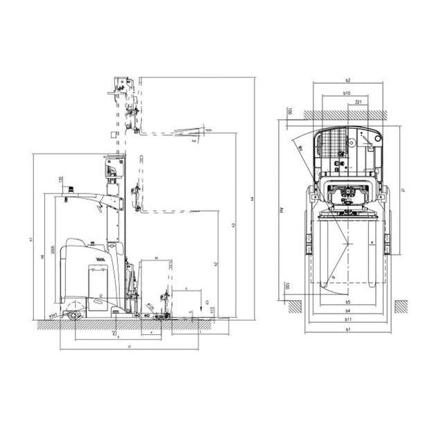 EKKO EK18RR-196Li Stand-Up NA Reach Truck 4000 lb Cap.