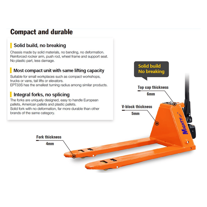 Mighty Lift EPT33S Electric Pallet Truck 3300 lbs. Capacity